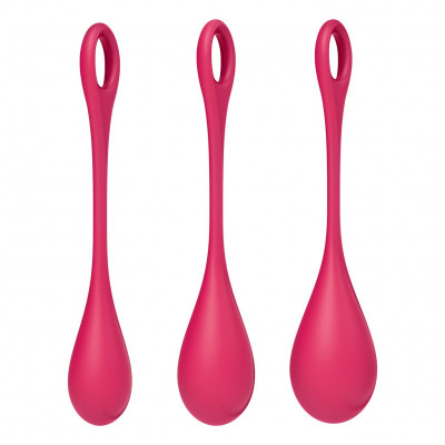 Набір йоні намистин Satisfyer Yoni Power 1 Red, діаметр 2-2,5-3см, вага 22-46-74гр Набір йоні намистин Satisfyer Yoni Power 1 Red, діаметр 2-2,5-3см, вага 22-46-74гр