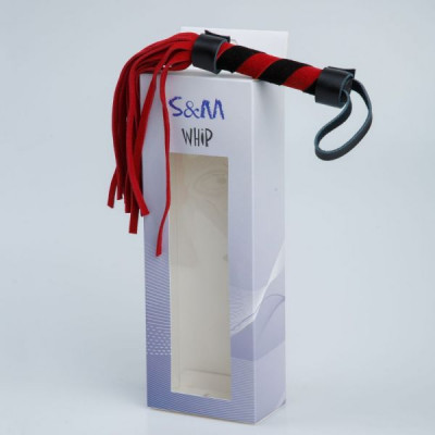 F61415 Плетка из замши мини FLOGGER BLACK/RED