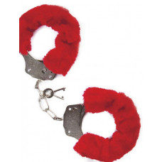 Наручники с мехом MAI No.38 METAL FURRY HANDCUFFS RED