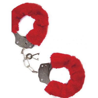Наручники с мехом MAI No.38 METAL FURRY HANDCUFFS RED