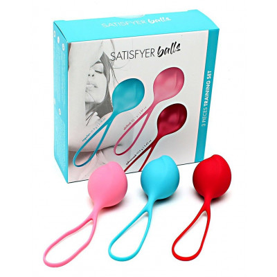 Вагинальные шарики Satisfyer Strengthening Balls (3шт), диаметр 3,8см, вес 62-82-98гр, монолитные Вагинальные шарики Satisfyer Strengthening Balls (3шт), диаметр 3,8см, вес 62-82-98гр, монолитные