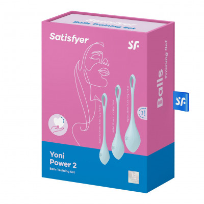 Набір йоні намистин Satisfyer Yoni Power 2 Light Blue, диаметр 2-2,5-3см, вес 22-44-73гр Набір йоні намистин Satisfyer Yoni Power 2 Light Blue, диаметр 2-2,5-3см, вес 22-44-73гр