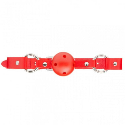 F61401 Кляп из экокожи BREATHABLE BALL GAG RED F61401 Кляп из экокожи BREATHABLE BALL GAG RED