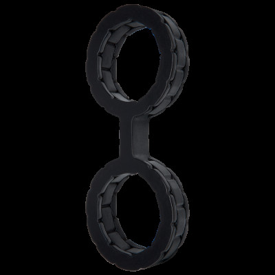 Наручники з силікону Doc Johnson The Cuffs Large - Black, добре тягнуться, для рук і для ніг