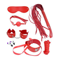 Набір MAI BDSM STARTER KIT Nº 75: батіг, кляп, наручники, маска, нашийник з повідцем, мотузка, затис