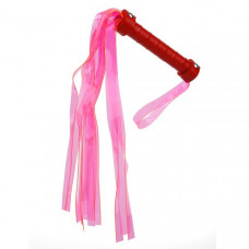 F61414 Плетка из экокожи c неоновыми хвостами FLOGGER PINK/RED