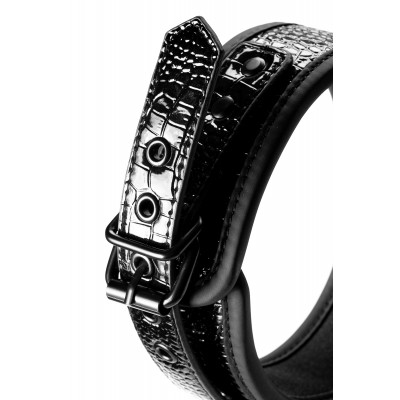 Ошейник с поводком BLAZE LUXURY COLLAR AND LEASH CROCO BLACK Ошейник с поводком BLAZE LUXURY COLLAR AND LEASH CROCO BLACK