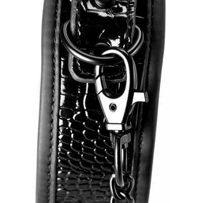Ошейник с поводком BLAZE LUXURY COLLAR AND LEASH CROCO BLACK Ошейник с поводком BLAZE LUXURY COLLAR AND LEASH CROCO BLACK