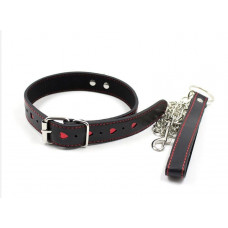 Ошейник с поводком Luxury Fetish Black$Heart