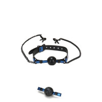 Кляп с зажимами для сосков WHIPSMART DIAMOND BLUE