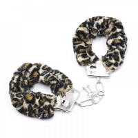 Наручники с мехом Metal, Leopard