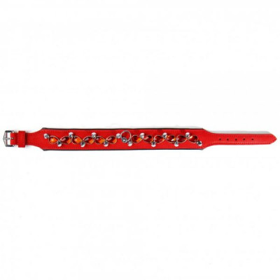 Ошейник Leather Jewel & Spike, Red