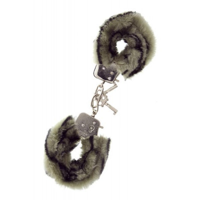 Наручники METAL HANDCUFF WITH PLUSH, ZEBRA