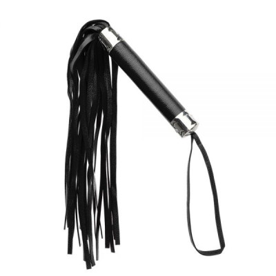 F61421 Плетка из экокожи FLOGGER METAL BLACK