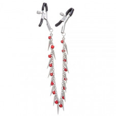 Зажимы на соски Nipple play Chain Red Bell and Spike