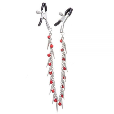 Зажимы на соски Nipple play Chain Red Bell and Spike
