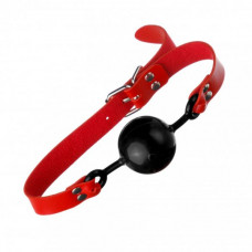 Кляп из экокожи Loveshop Latex BREATHABLE BALL GAG RED/BLACK
