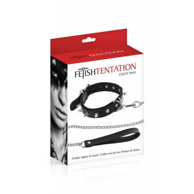 Нашийник з повідцем Fetish Tentation Spikes and Leash Нашийник з повідцем Fetish Tentation Spikes and Leash