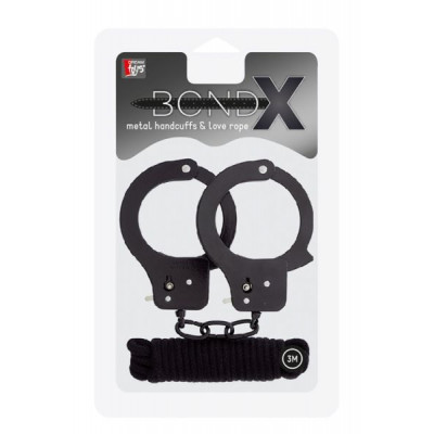 Набор BONDX METAL CUFFS & LOVE ROPE SET, BLACK