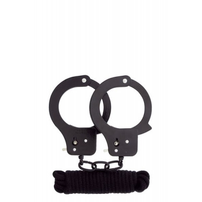 Набор BONDX METAL CUFFS & LOVE ROPE SET, BLACK