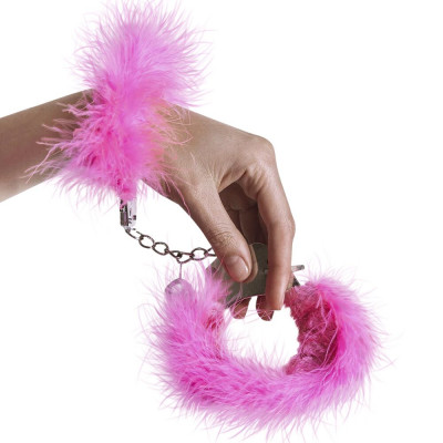 Наручники металлические Adrien Lastic Handcuffs Pink с розовой пушистой отделкой Наручники металлические Adrien Lastic Handcuffs Pink с розовой пушистой отделкой