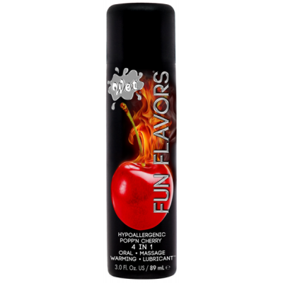 Разогревающий съедобный лубрикант 4 в 1 Wet Fun Flavors Вишня 89 мл