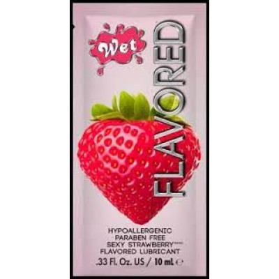ПРОБНИК Лубрикант Wet Flavored Sexy Strawberry (сочная клубника) 10 мл