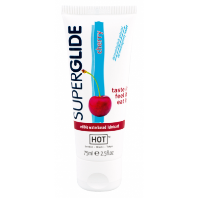 Съедобный лубрикант на водной основе HOT Superglide Спелая Вишня, 75 мл Съедобный лубрикант на водной основе HOT Superglide Спелая Вишня, 75 мл