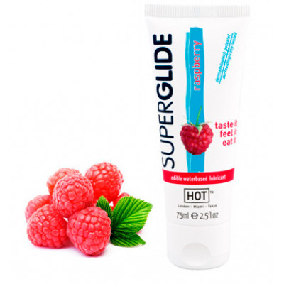 Съедобный лубрикант на водной основе Superglide Raspberry, 75 мл