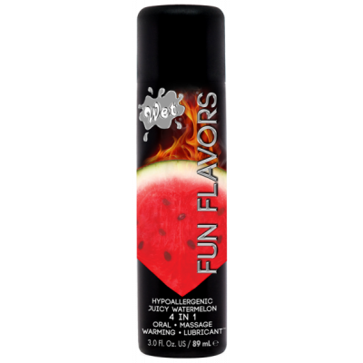 Разогревающий съедобный лубрикант 4 в 1 Wet Fun Flavors Арбуз 89 мл