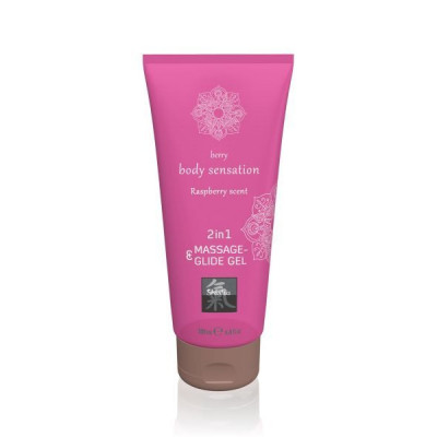 Лубрикант и массажное масло 2 в 1 Massage-& Glide gel 2in1 Raspberry scent,200 мл