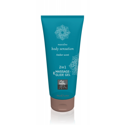 Лубрикант и массажное масло 2 в 1 Massage-& Glide gel 2in1 Amber scent 200 мл