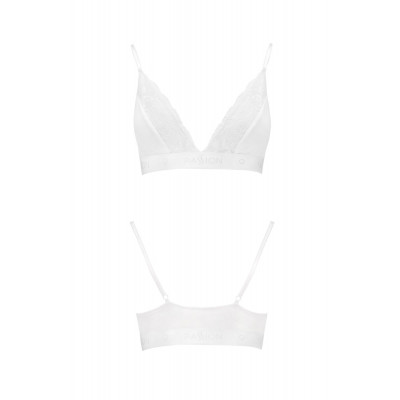 Еластичний топ з мереживом Passion PS001 TOP white, size L Еластичний топ з мереживом Passion PS001 TOP white, size L