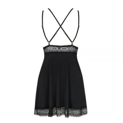 Cорочка Obsessive Lolitte babydoll & thong black S/M
