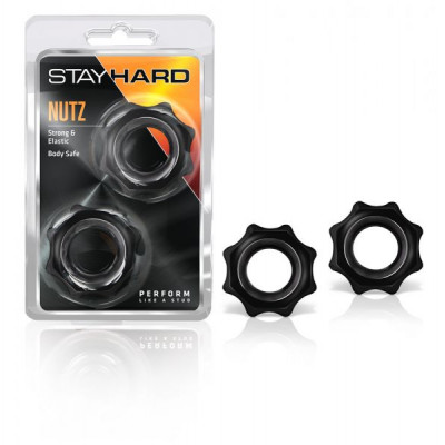 T330571 Набор эрекционных колец STAY HARD NUTZ BLACK