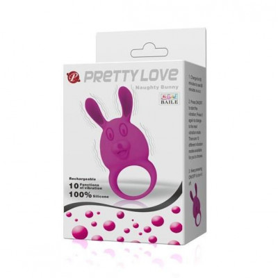 Эрекционное кольцо с вибрацией Pretty Love Naughty Bunny