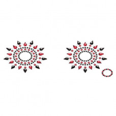 Пестіс з кристалів Petits Joujoux Gloria set of 2 - Black/Red, прикраса на груди