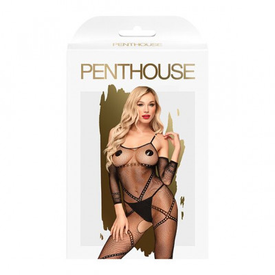 Бодістокінг з контрастним візерунком Penthouse - Under Arrest Black S/L Бодістокінг з контрастним візерунком Penthouse - Under Arrest Black S/L