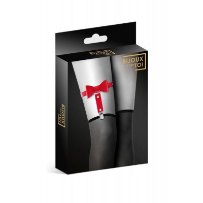 Гартер на ногу Bijoux Pour Toi - WITH BOW Red, сексуальна підв'язка з бантиком, екошкіра Гартер на ногу Bijoux Pour Toi - WITH BOW Red, сексуальна підв'язка з бантиком, екошкіра