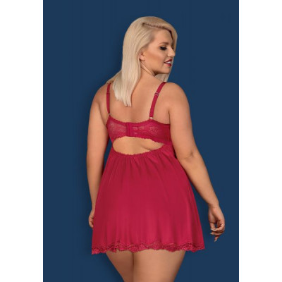 Бебидолл Obsessive Rosalyne babydoll & thong red L/XL