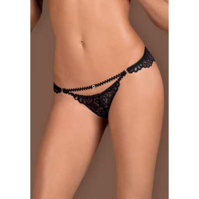 Стринги Obsessive Mixty crotchless panties black L/XL