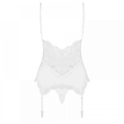 Корсет Obsessive 810-COR-2 corset & thong white S/M