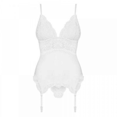 Корсет Obsessive 810-COR-2 corset & thong white S/M