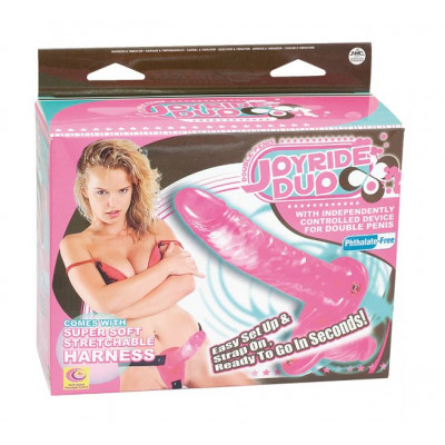 Двойной страпон женский с поясом JOYRIDE DUO, PINK