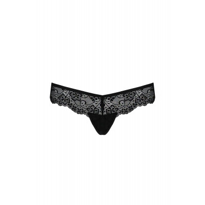 Мереживні трусики-танга з атласним бантиком Naja Thong black XXL/XXXL - Passion Мереживні трусики-танга з атласним бантиком Naja Thong black XXL/XXXL - Passion