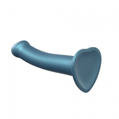 Насадка для страпона Strap-On-Me Mono Density Dildo Blue M, диам. 3,3см, однослойный силикон, гибкий Насадка для страпона Strap-On-Me Mono Density Dildo Blue M, диам. 3,3см, однослойный силикон, гибкий