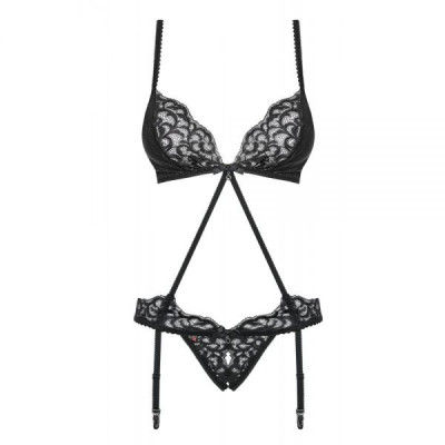 Боди Laluna crotchless teddy black L/XL