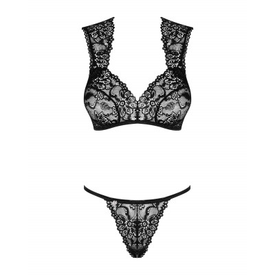 Комплект кружевного белья Obsessive Elisetta set Black S/M Комплект кружевного белья Obsessive Elisetta set Black S/M
