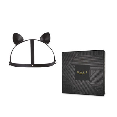 Маска кішечки Bijoux Indiscrets MAZE - Cat Ears Headpiece Black, екошкіра Маска кішечки Bijoux Indiscrets MAZE - Cat Ears Headpiece Black, екошкіра