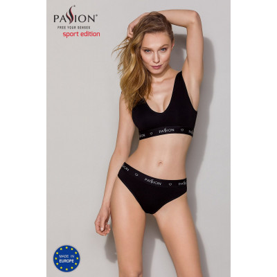 Трусики-сліпи з бавовни та еластаном Passion PS004 PANTIES black, size S Трусики-сліпи з бавовни та еластаном Passion PS004 PANTIES black, size S